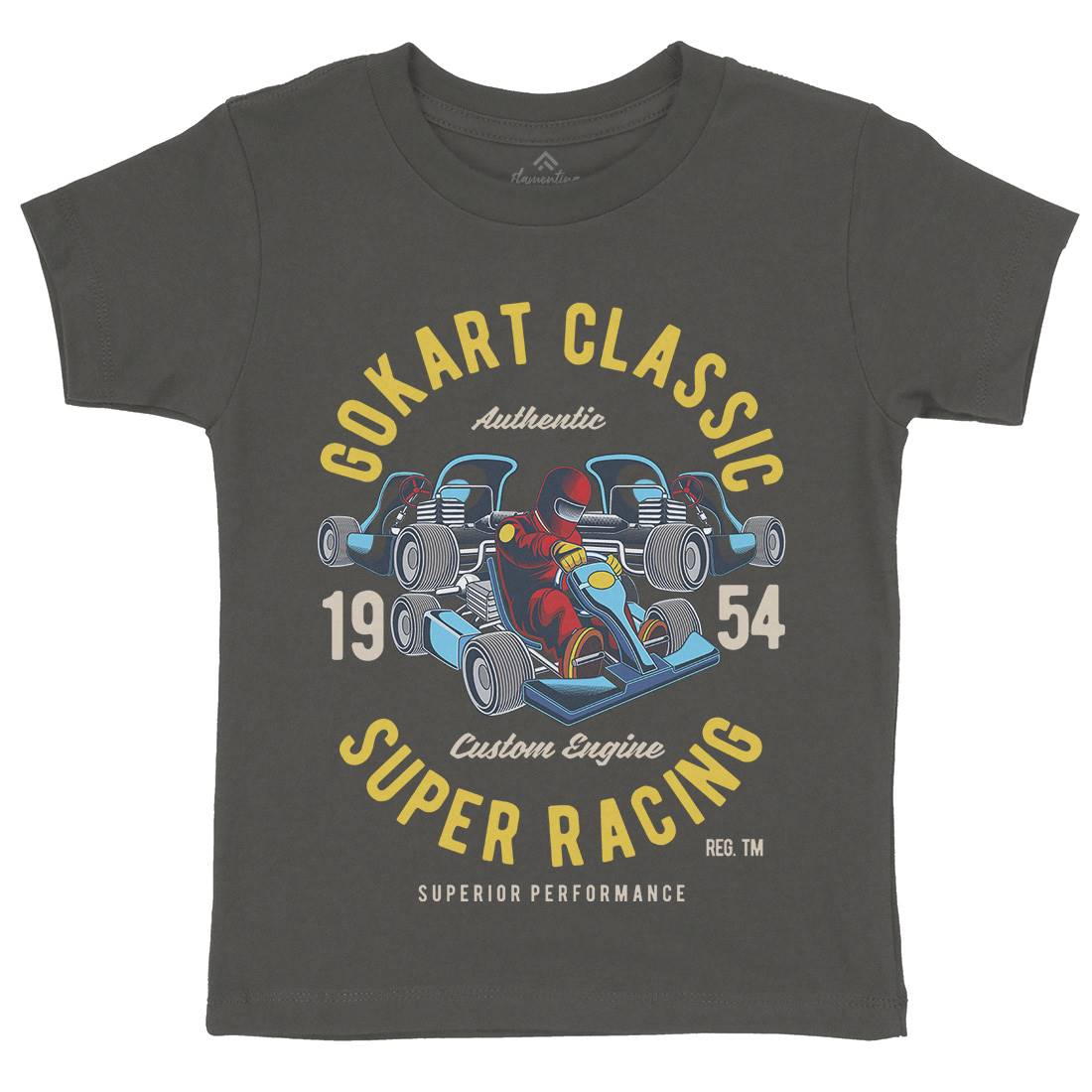 Go-Kart Classic Kids Crew Neck T-Shirt Sport C366