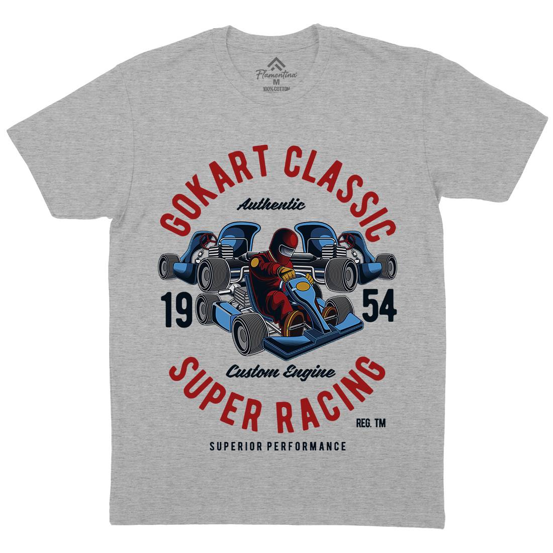 Go-Kart Classic Mens Organic Crew Neck T-Shirt Sport C366