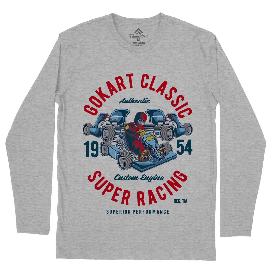 Go-Kart Classic Mens Long Sleeve T-Shirt Sport C366