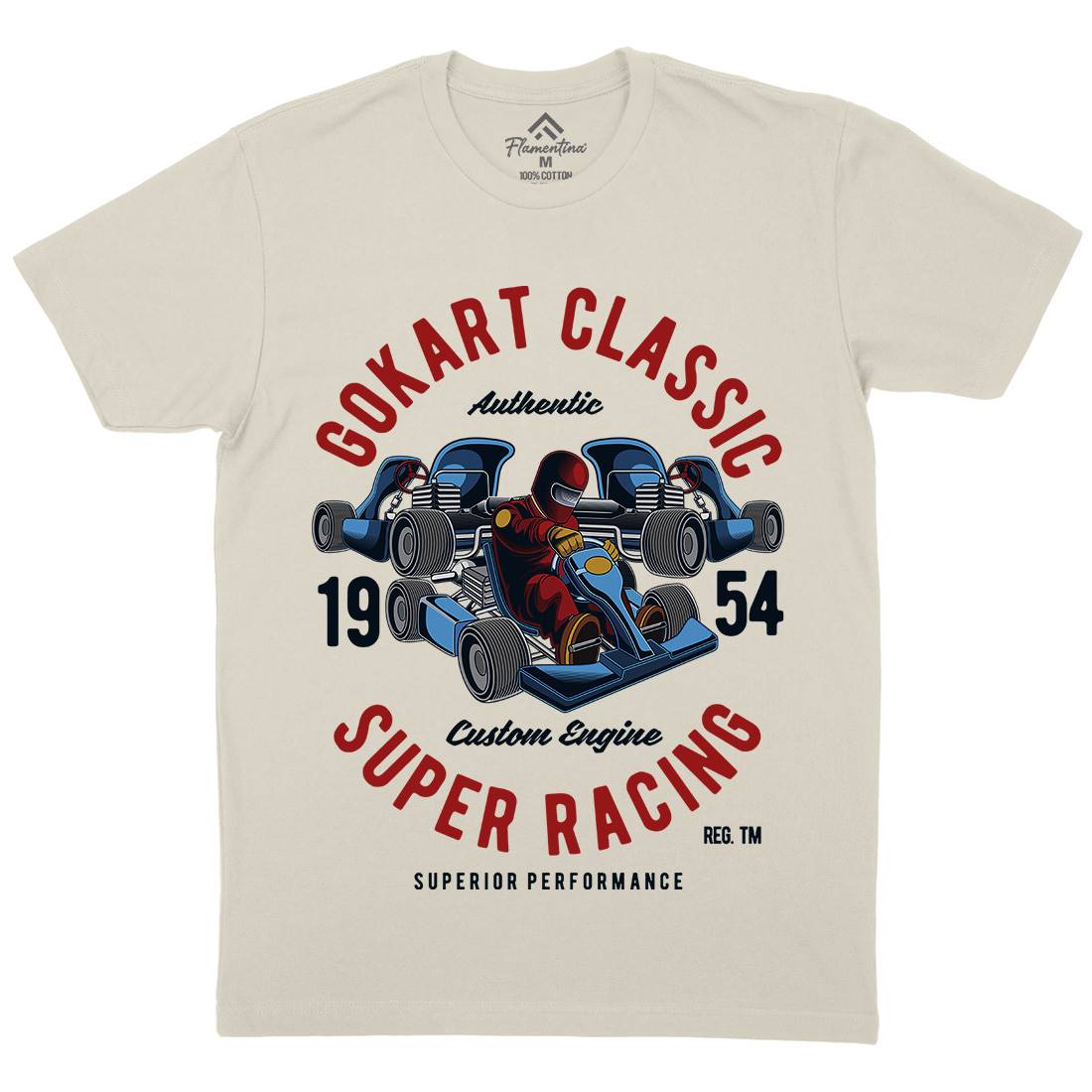 Go-Kart Classic Mens Organic Crew Neck T-Shirt Sport C366