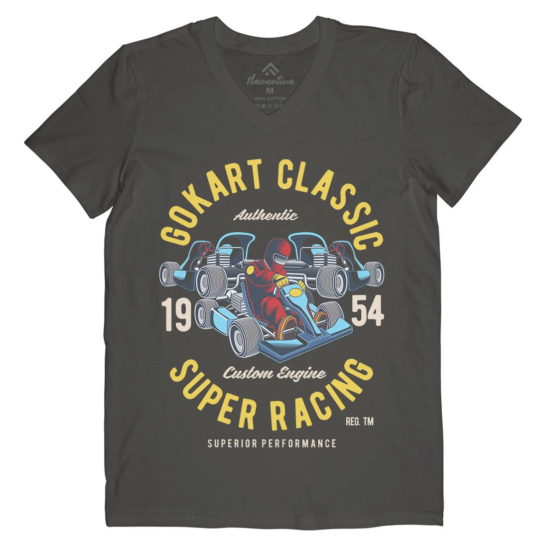 Go-Kart Classic Mens V-Neck T-Shirt Sport C366