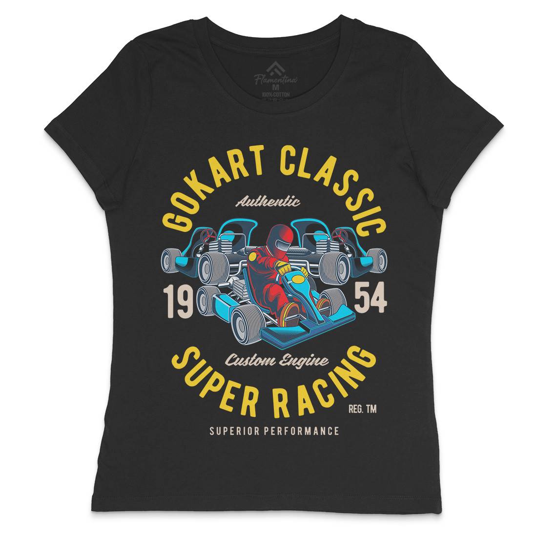 Go-Kart Classic Womens Crew Neck T-Shirt Sport C366