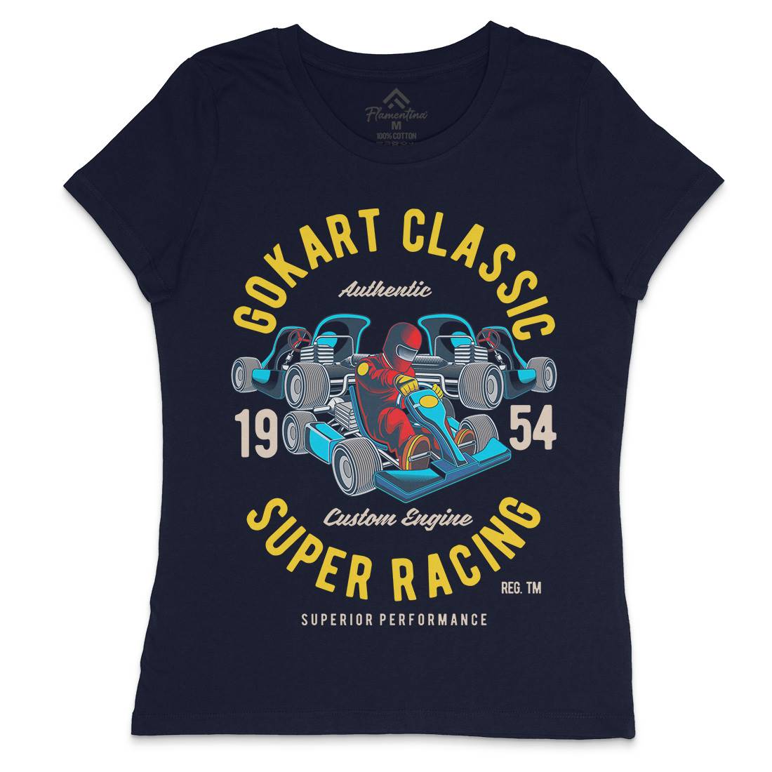 Go-Kart Classic Womens Crew Neck T-Shirt Sport C366