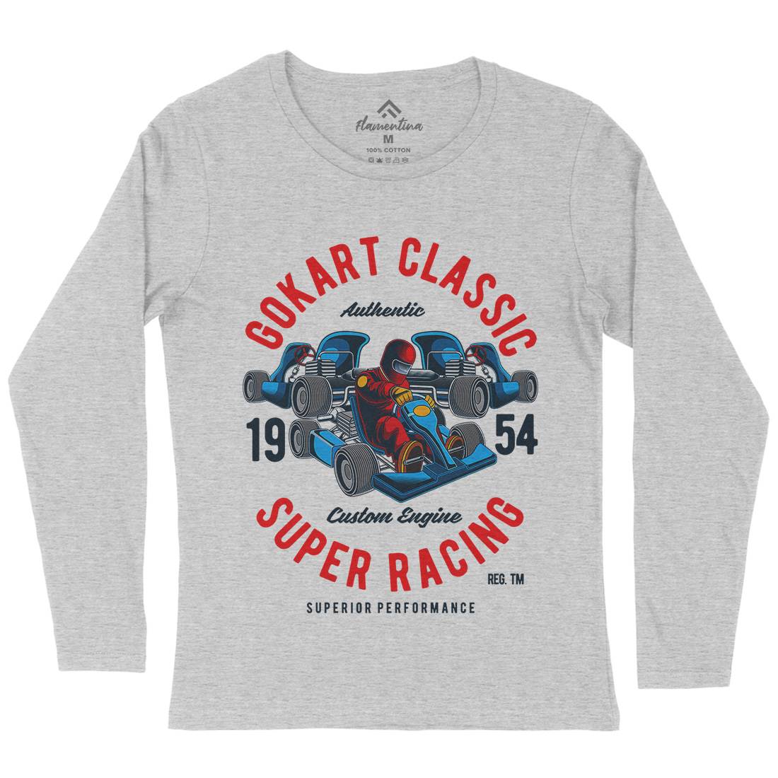 Go-Kart Classic Womens Long Sleeve T-Shirt Sport C366