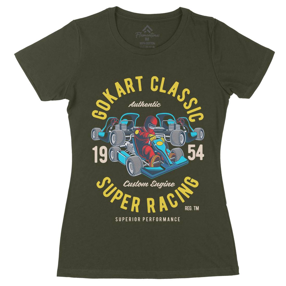 Go-Kart Classic Womens Organic Crew Neck T-Shirt Sport C366