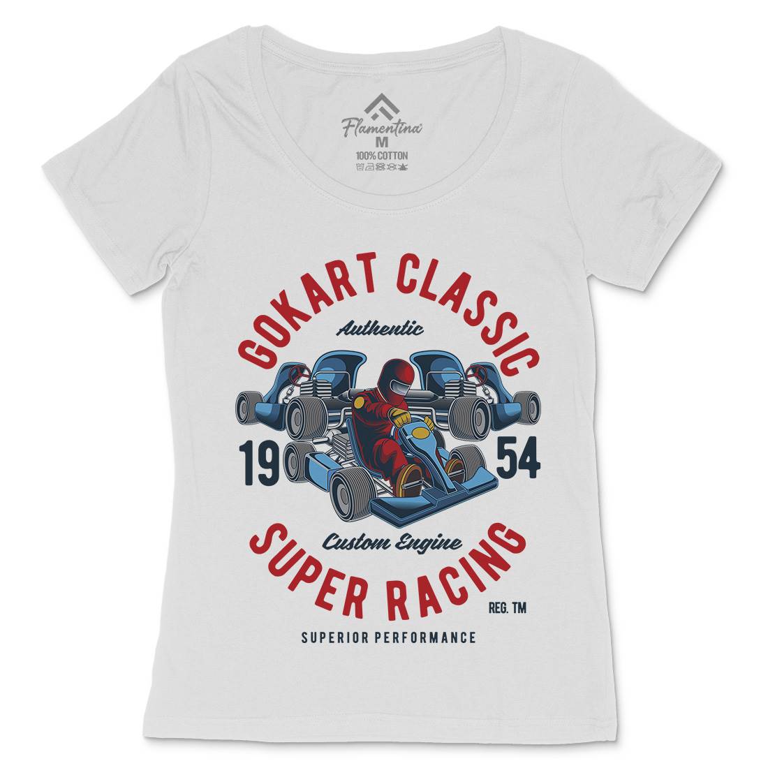 Go-Kart Classic Womens Scoop Neck T-Shirt Sport C366