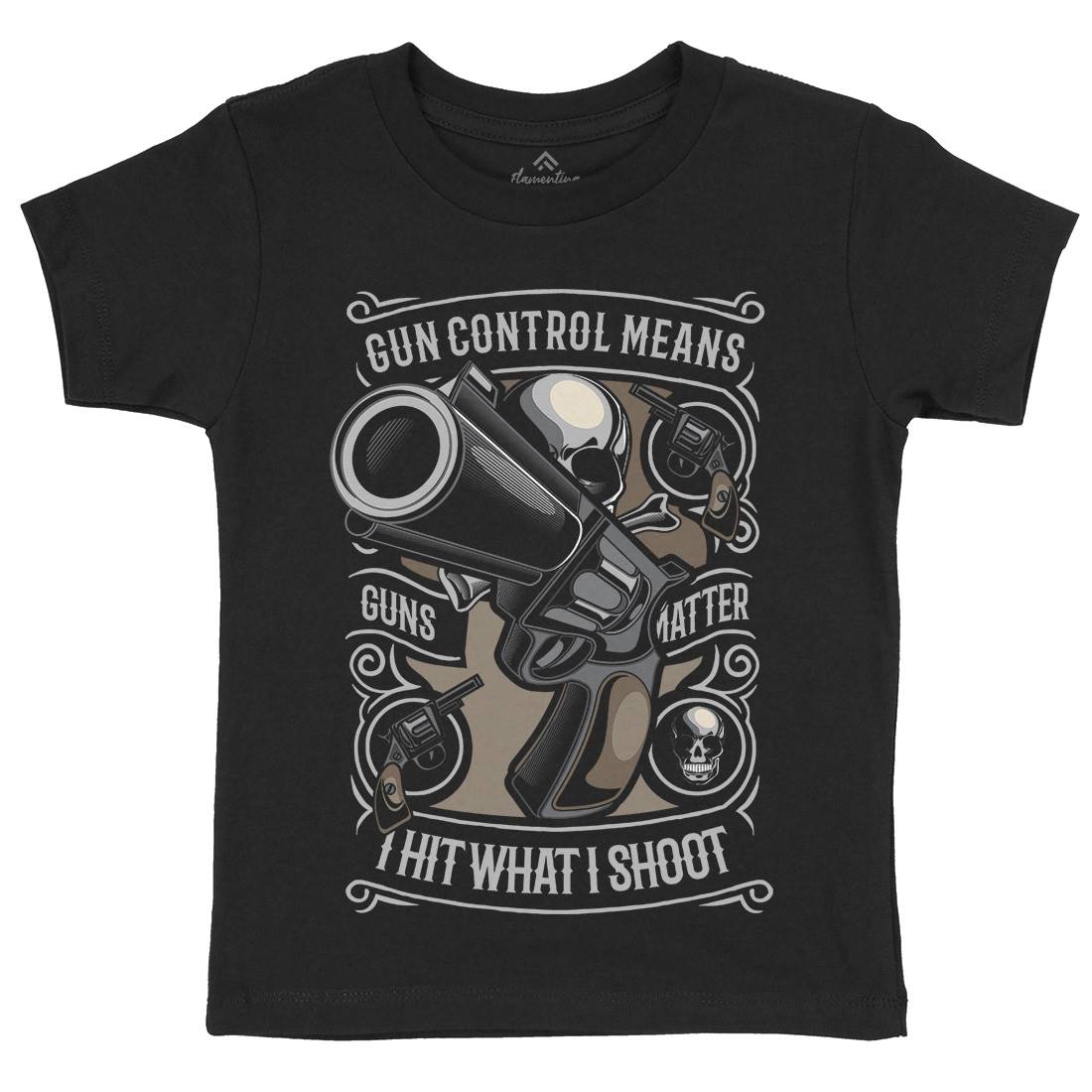 Gun Control Kids Crew Neck T-Shirt American C369
