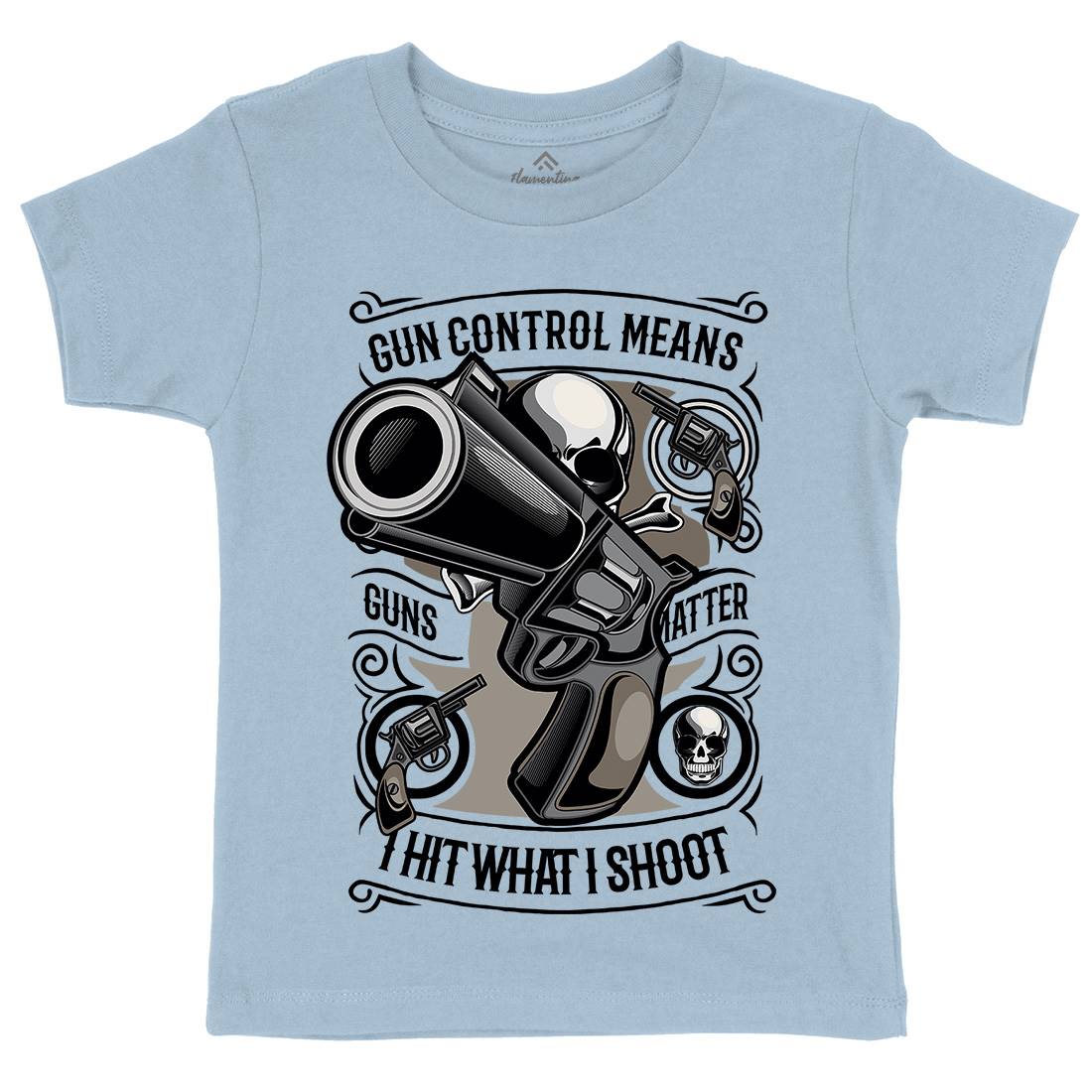 Gun Control Kids Organic Crew Neck T-Shirt American C369
