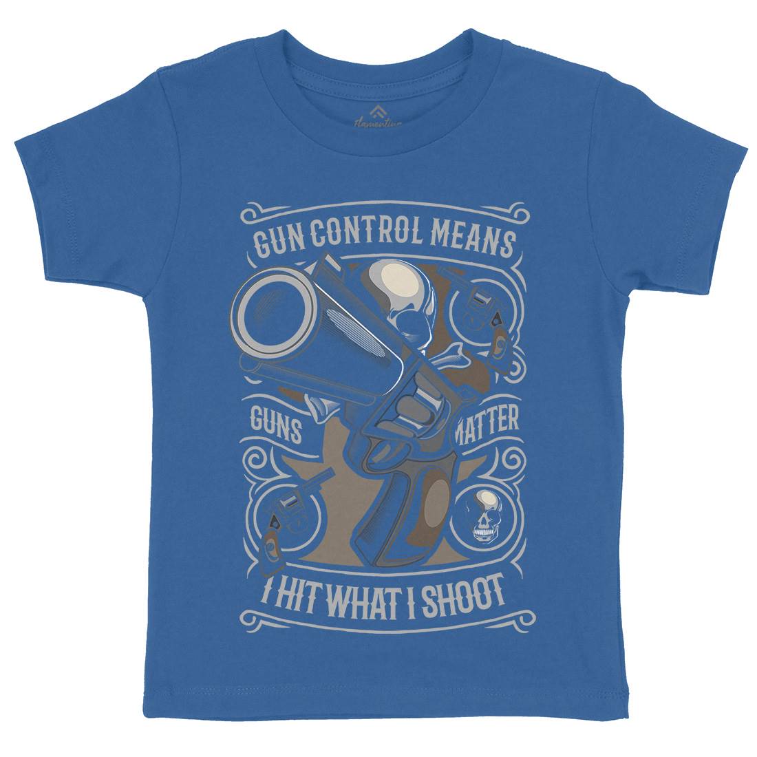 Gun Control Kids Crew Neck T-Shirt American C369