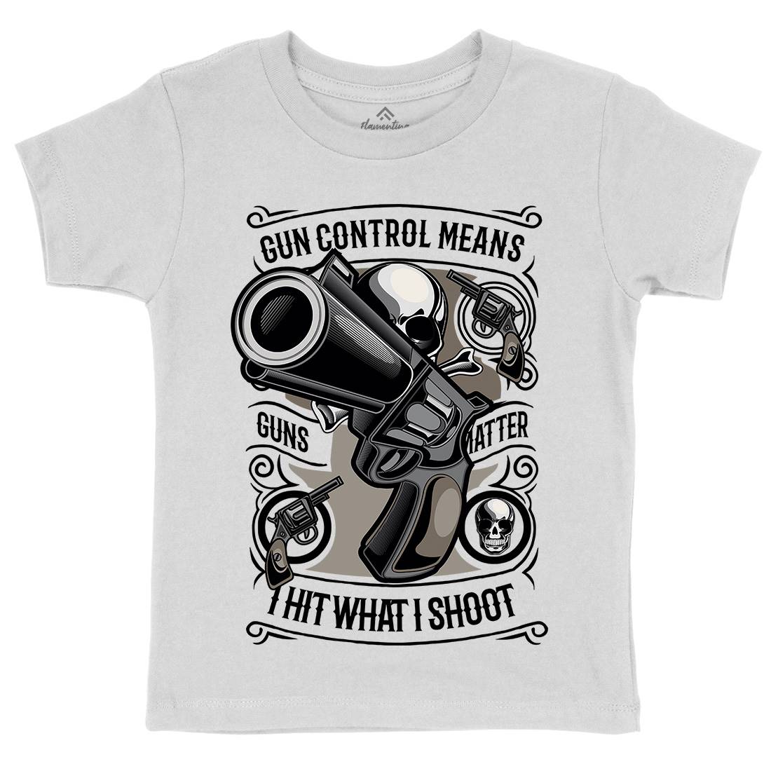 Gun Control Kids Organic Crew Neck T-Shirt American C369