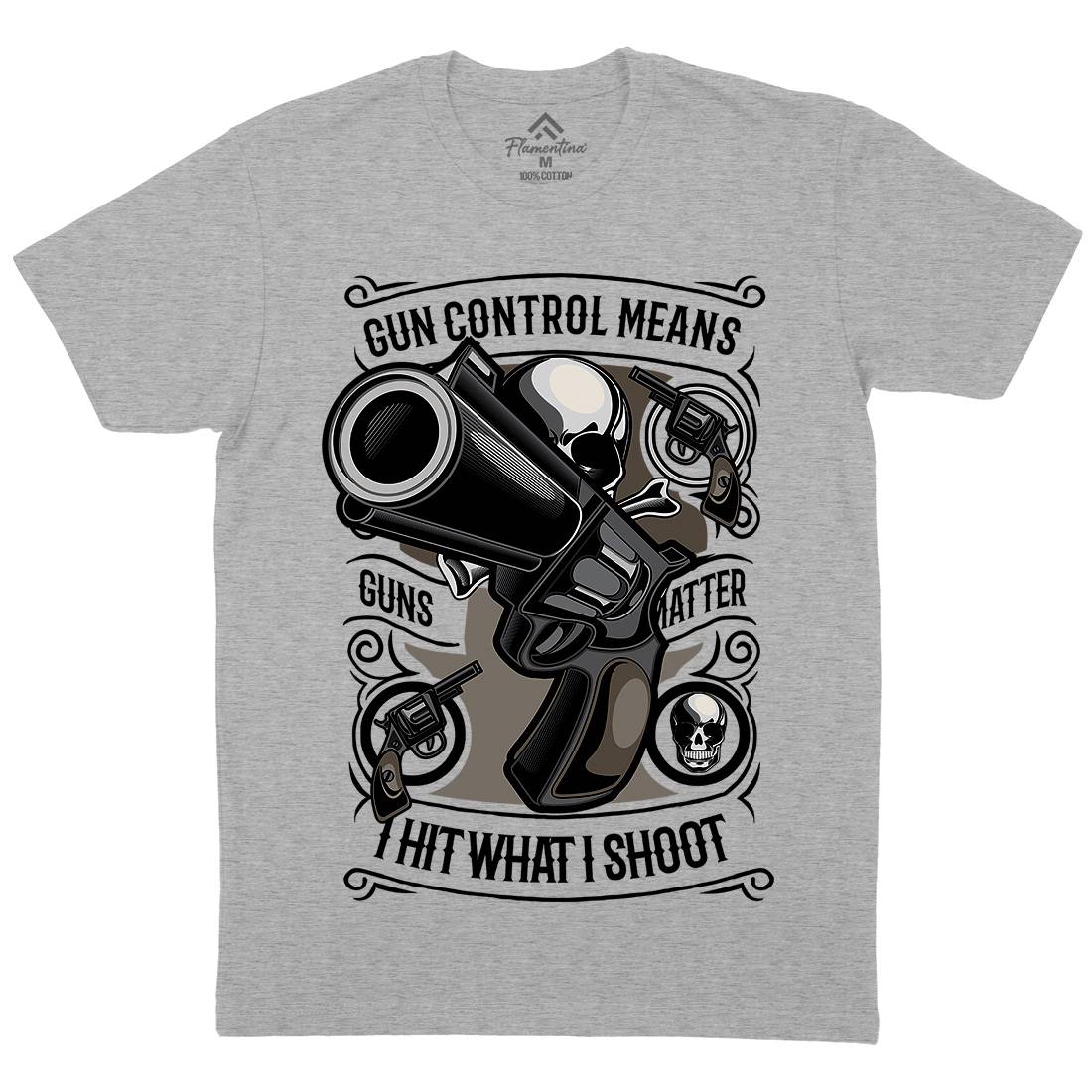 Gun Control Mens Crew Neck T-Shirt American C369