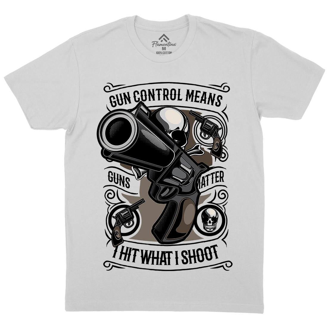 Gun Control Mens Crew Neck T-Shirt American C369
