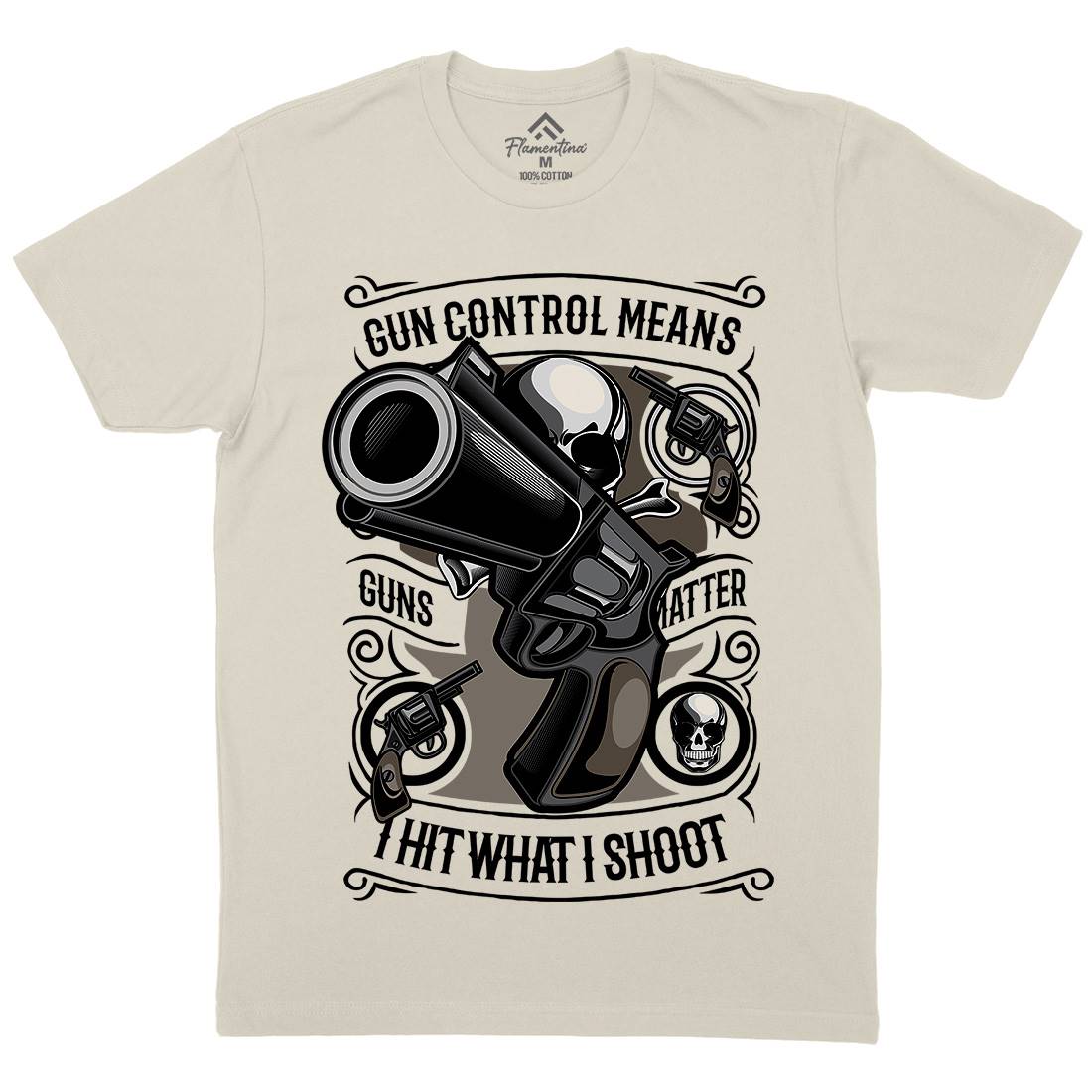 Gun Control Mens Organic Crew Neck T-Shirt American C369