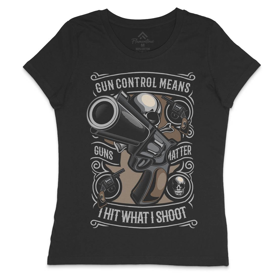 Gun Control Womens Crew Neck T-Shirt American C369