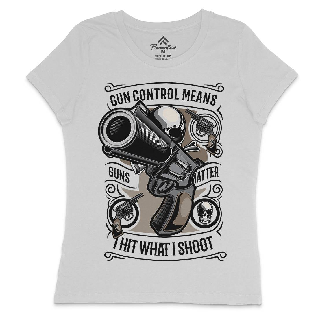 Gun Control Womens Crew Neck T-Shirt American C369