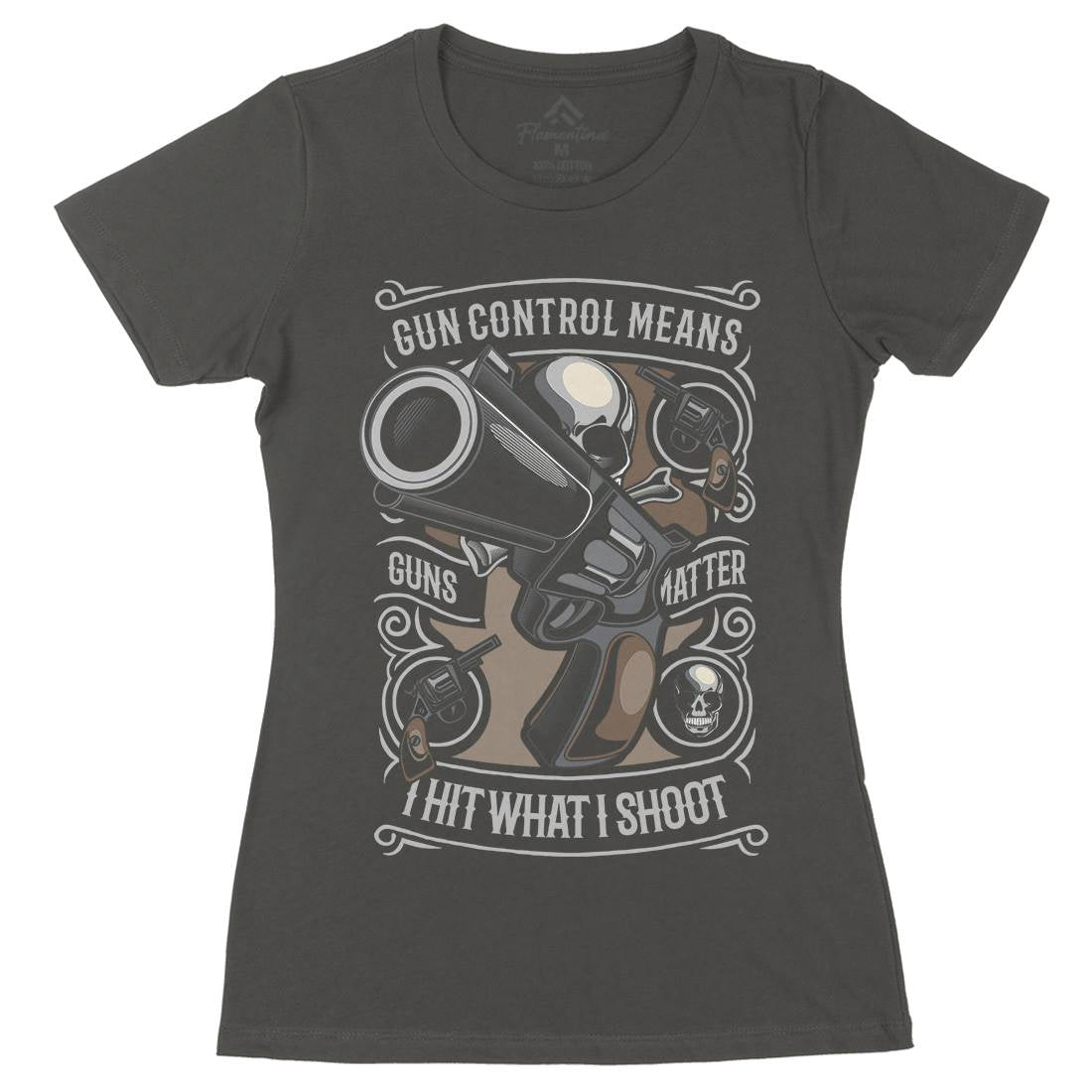Gun Control Womens Organic Crew Neck T-Shirt American C369