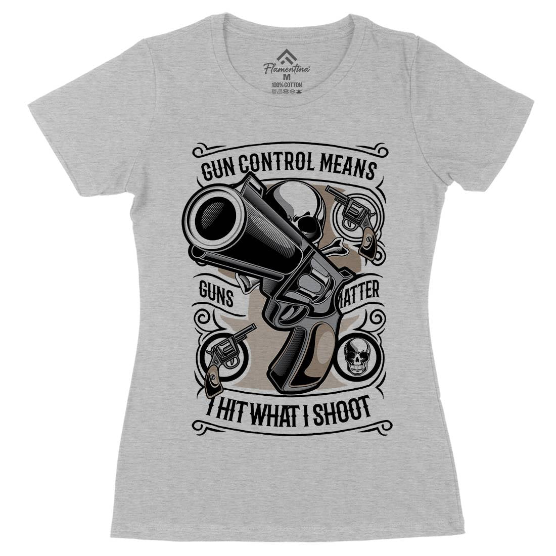 Gun Control Womens Organic Crew Neck T-Shirt American C369