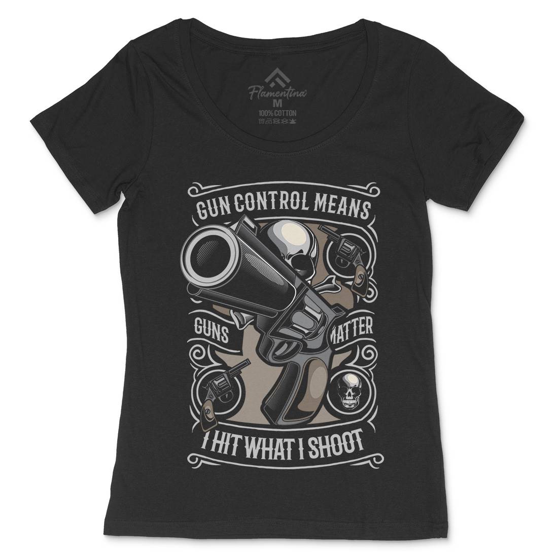 Gun Control Womens Scoop Neck T-Shirt American C369