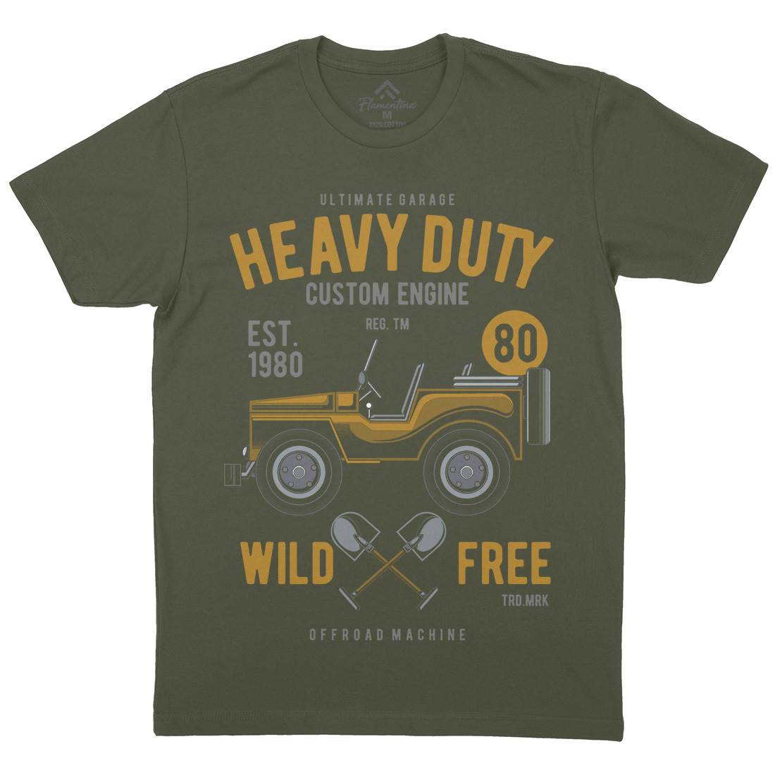 Heavy Duty Off Road Mens Crew Neck T-Shirt Cars C371