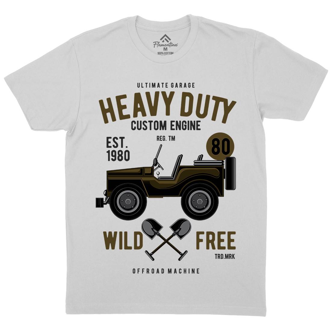 Heavy Duty Off Road Mens Crew Neck T-Shirt Cars C371