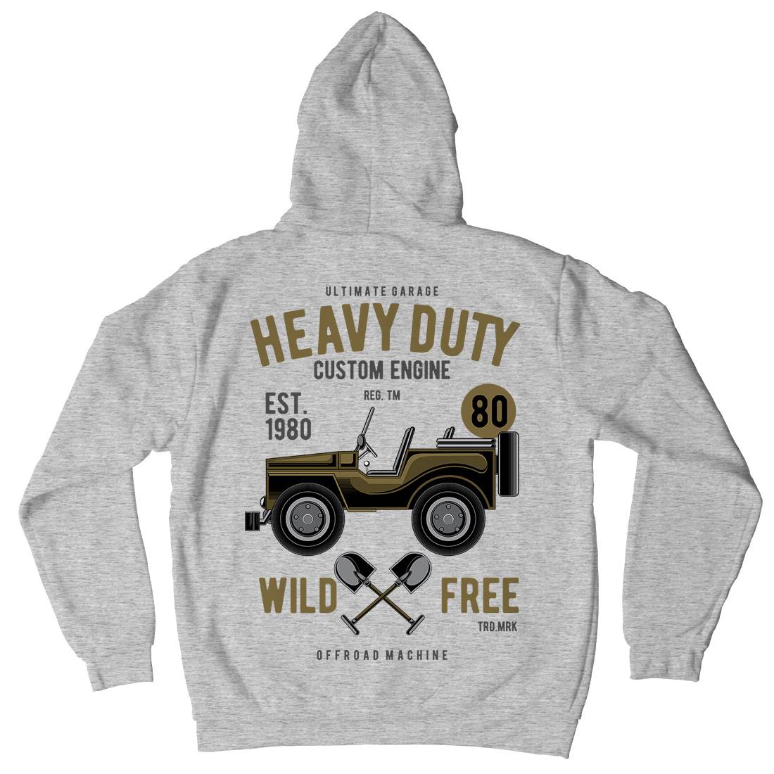 Heavy Duty Off Road Mens Hoodie With Pocket Cars C371