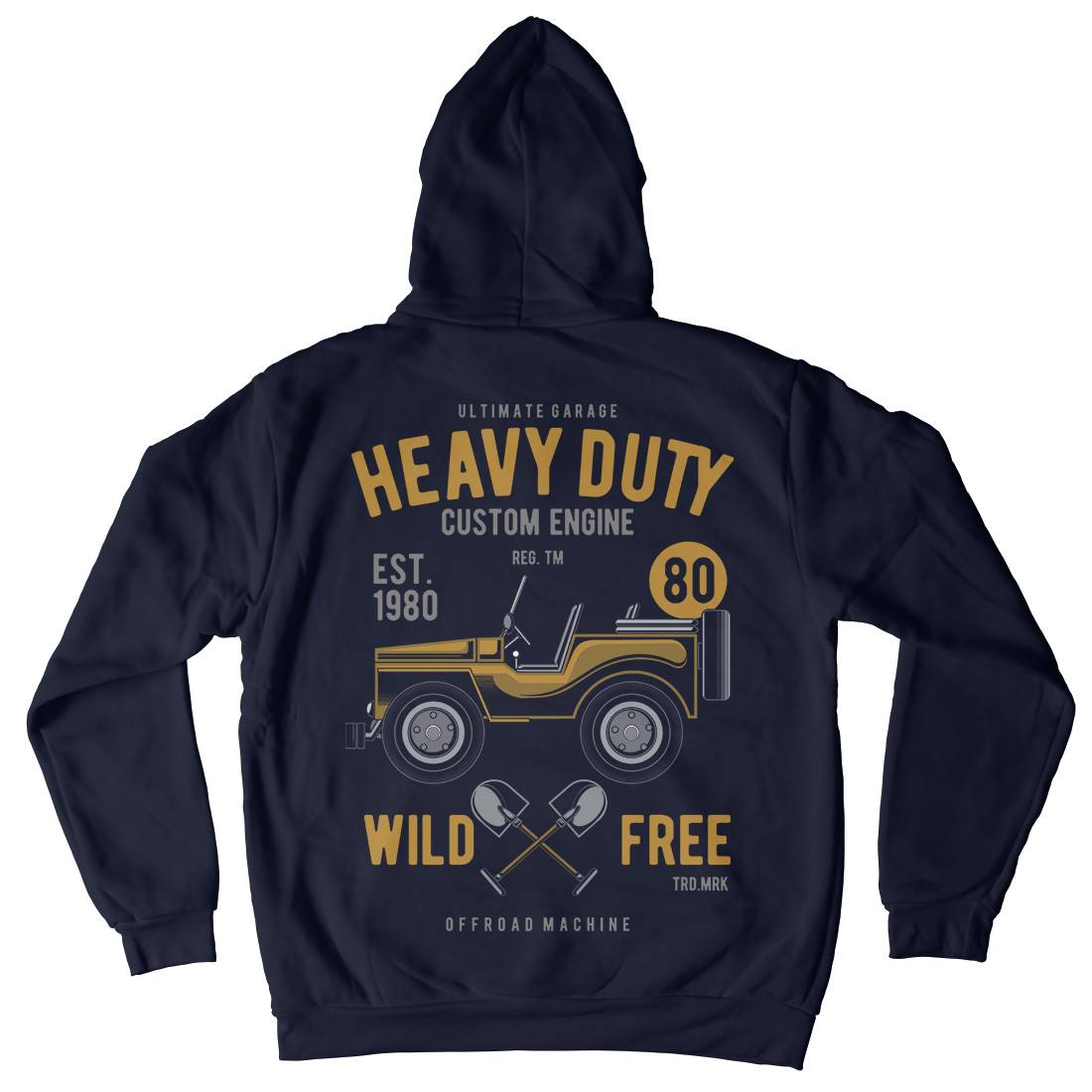Heavy Duty Off Road Mens Hoodie With Pocket Cars C371