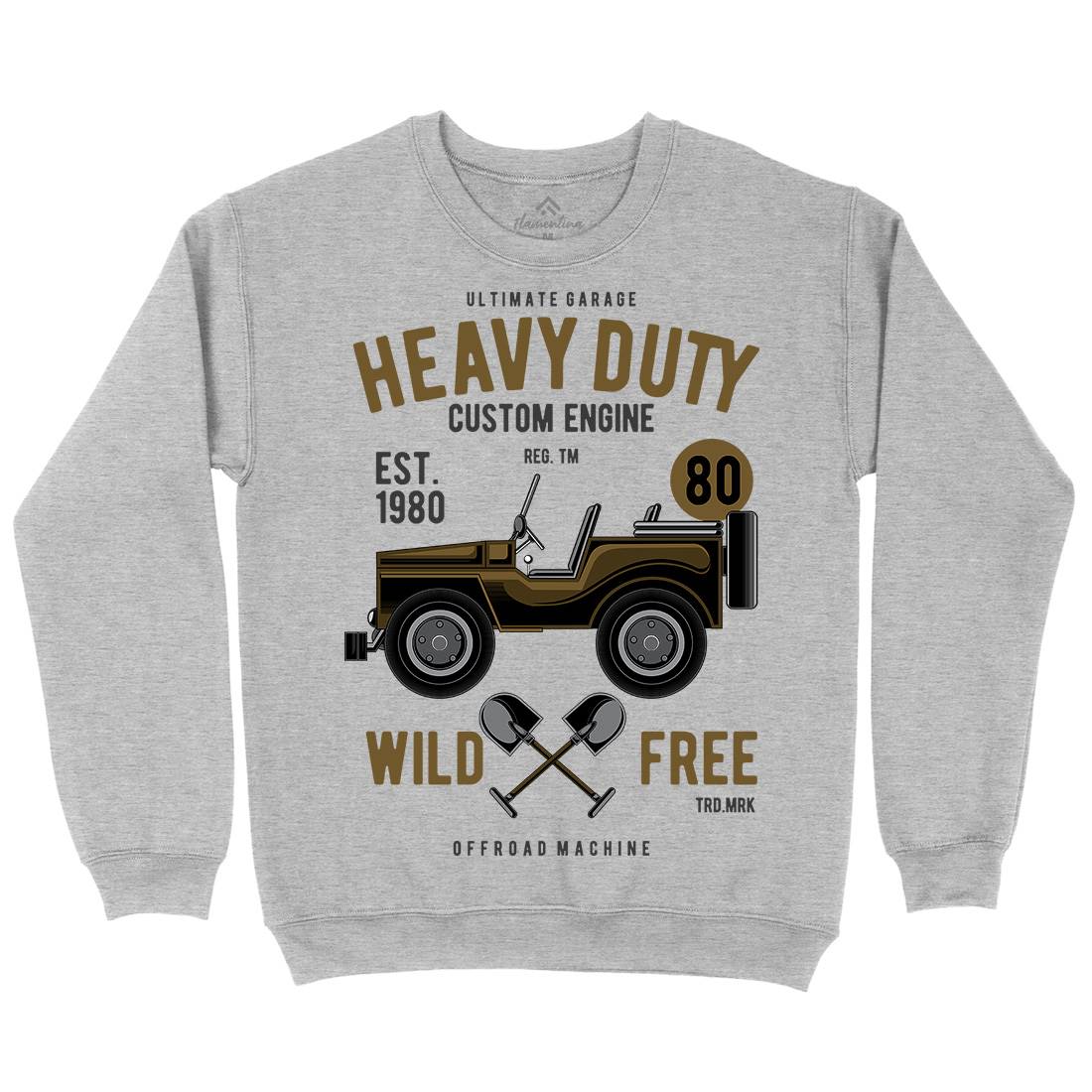 Heavy Duty Off Road Mens Crew Neck Sweatshirt Cars C371