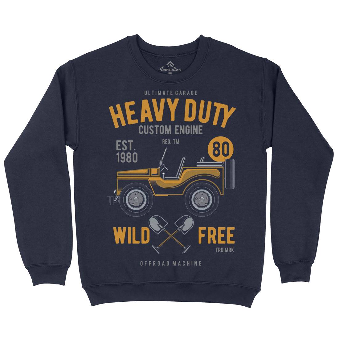 Heavy Duty Off Road Kids Crew Neck Sweatshirt Cars C371