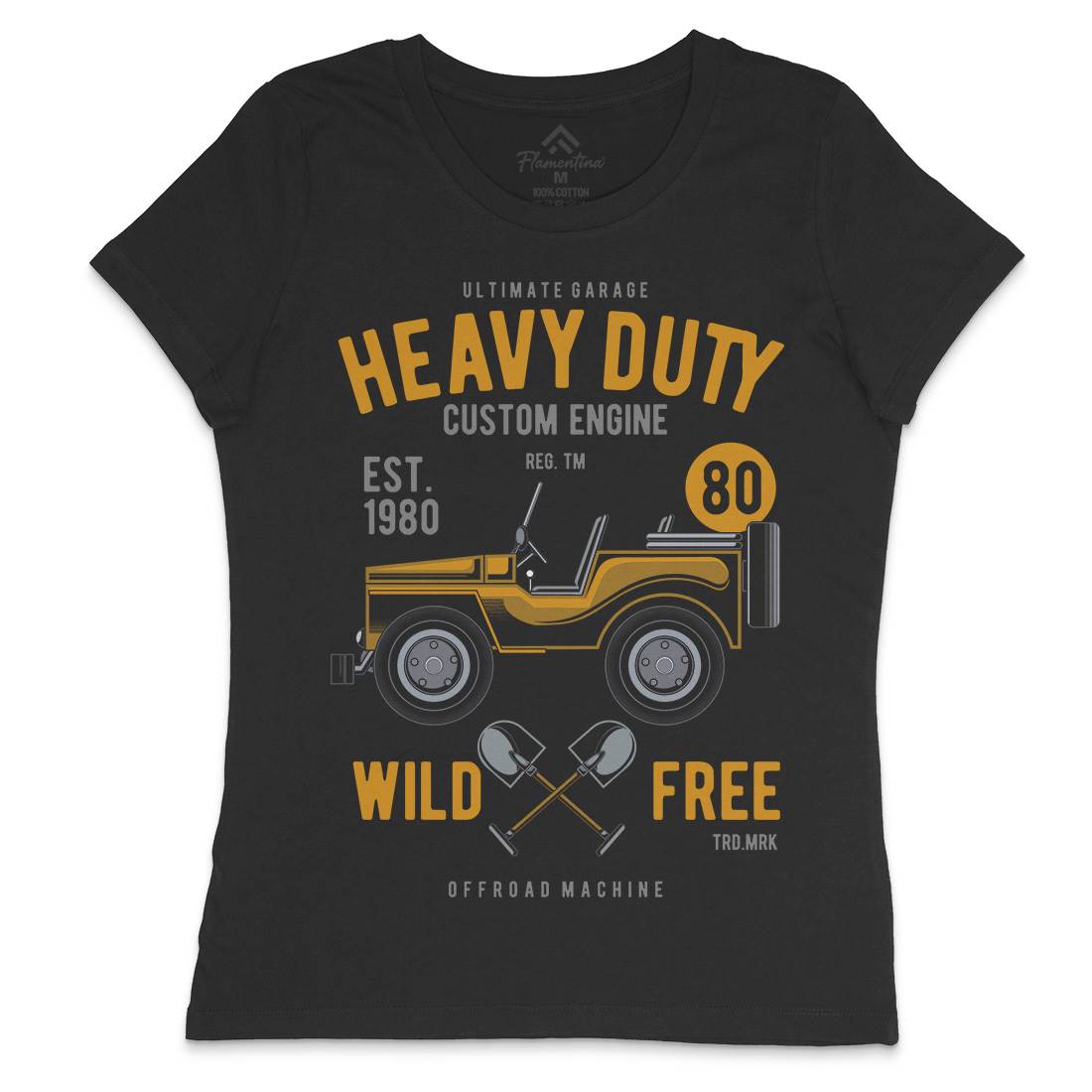 Heavy Duty Off Road Womens Crew Neck T-Shirt Cars C371