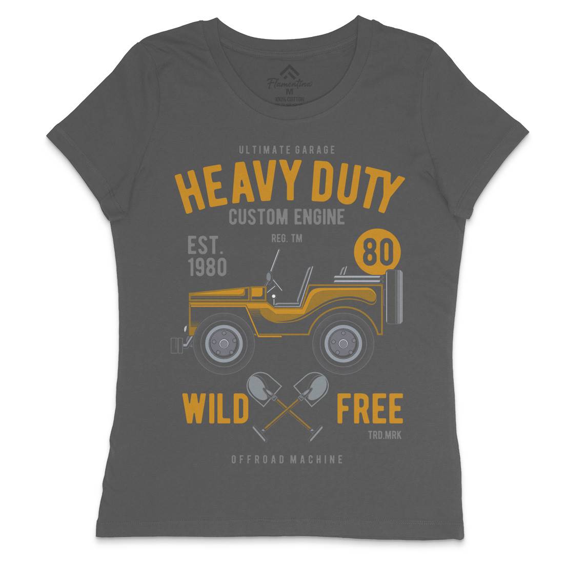 Heavy Duty Off Road Womens Crew Neck T-Shirt Cars C371