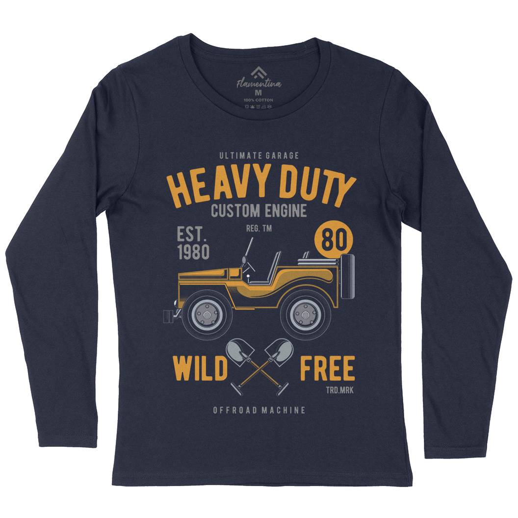 Heavy Duty Off Road Womens Long Sleeve T-Shirt Cars C371