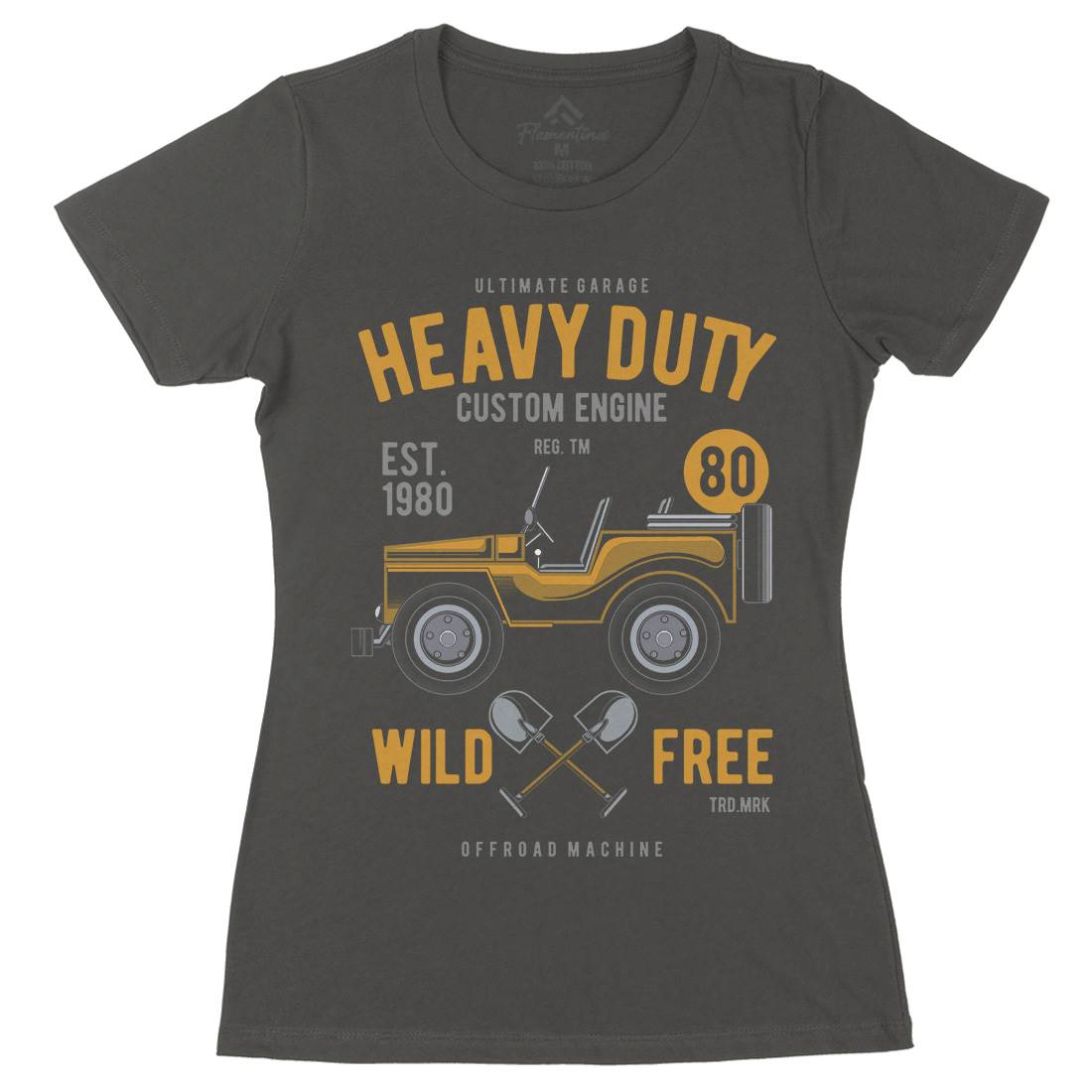 Heavy Duty Off Road Womens Organic Crew Neck T-Shirt Cars C371