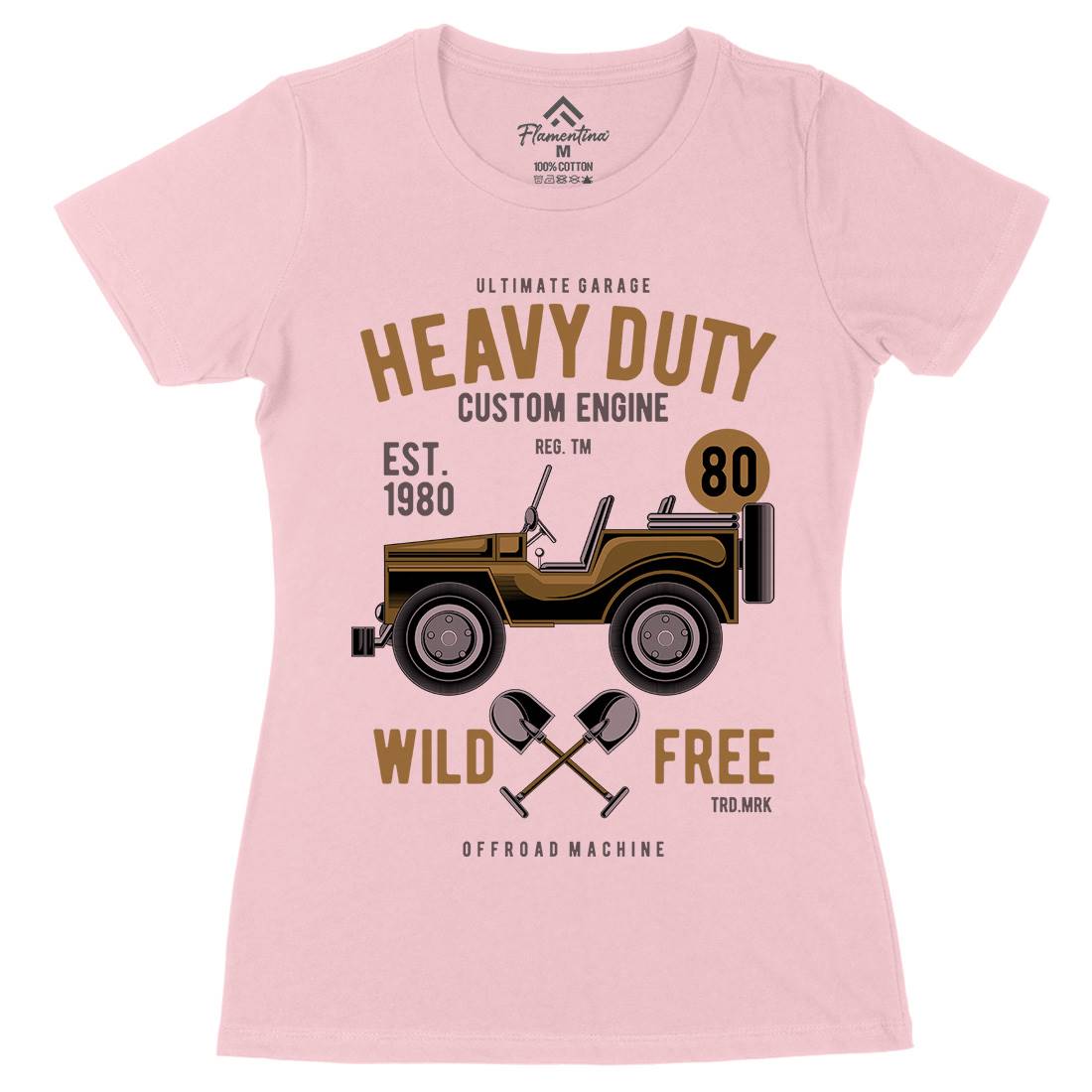 Heavy Duty Off Road Womens Organic Crew Neck T-Shirt Cars C371