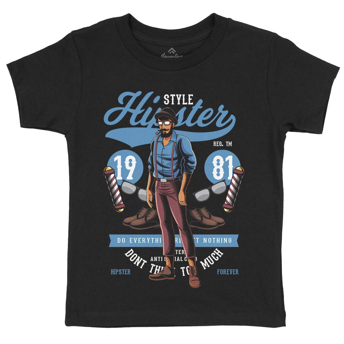 Hipster Kids Organic Crew Neck T-Shirt Barber C372
