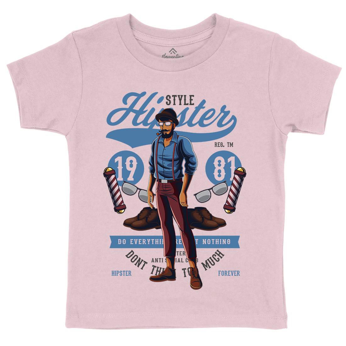 Hipster Kids Crew Neck T-Shirt Barber C372