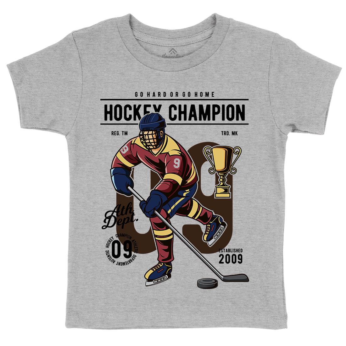 Hockey Champion Kids Crew Neck T-Shirt Sport C373