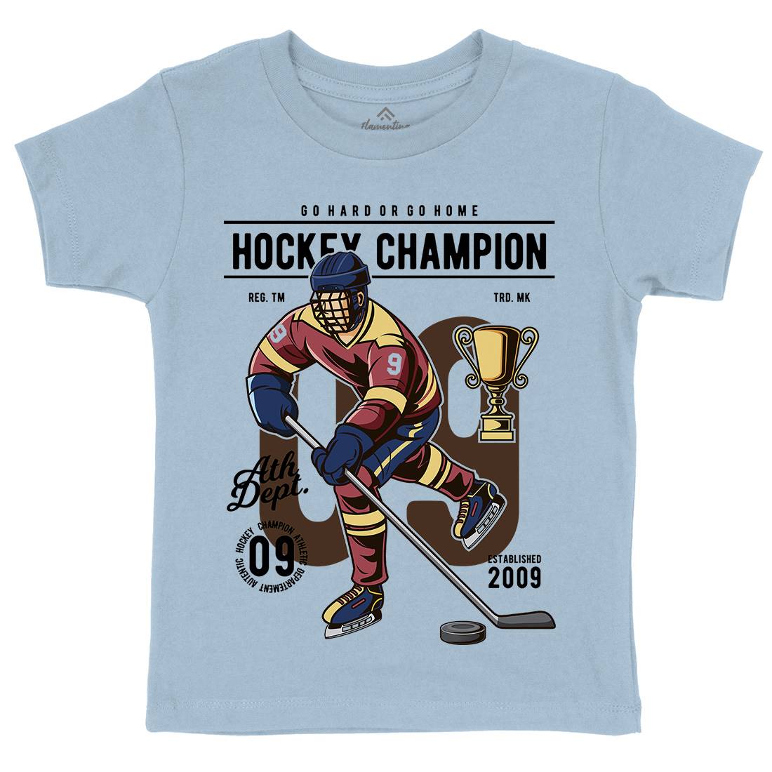 Hockey Champion Kids Organic Crew Neck T-Shirt Sport C373