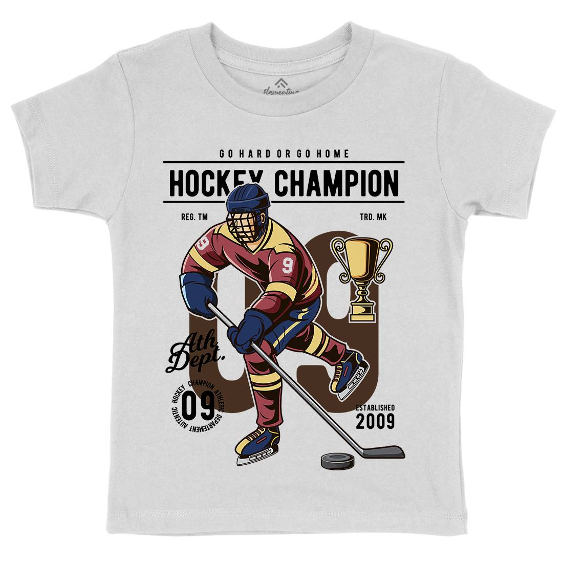 Hockey Champion Kids Organic Crew Neck T-Shirt Sport C373