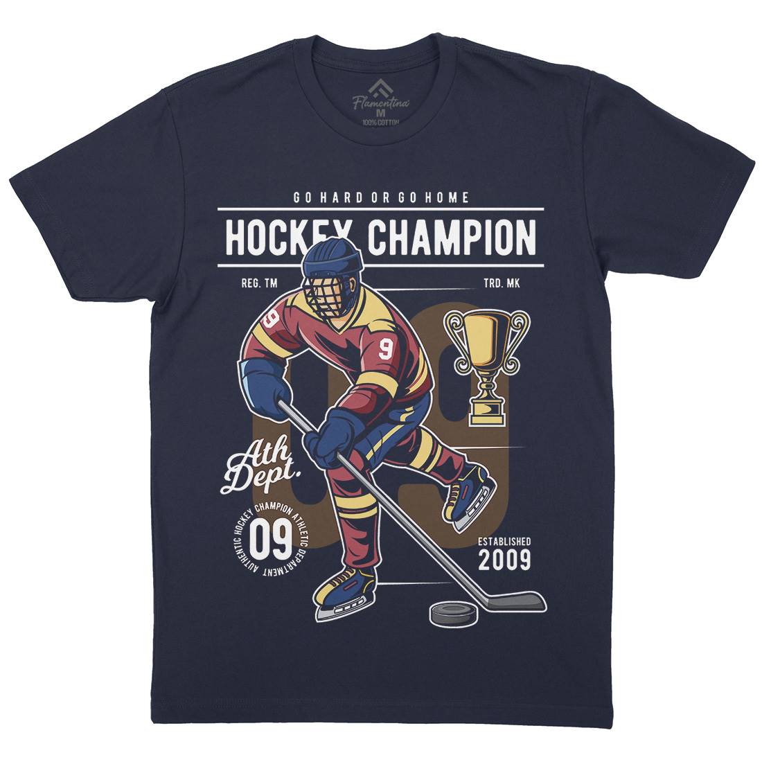 Hockey Champion Mens Crew Neck T-Shirt Sport C373