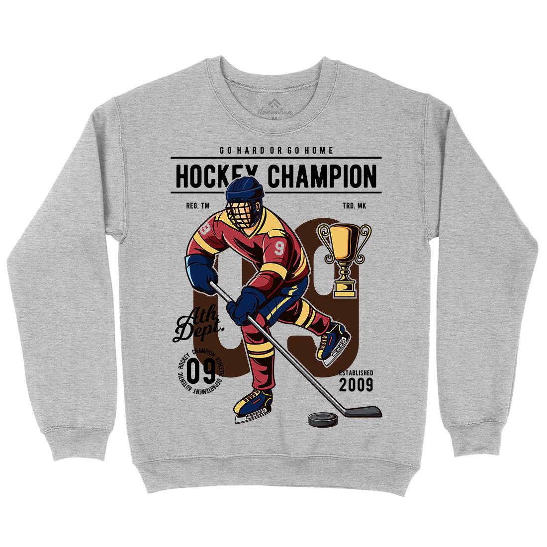 Hockey Champion Mens Crew Neck Sweatshirt Sport C373