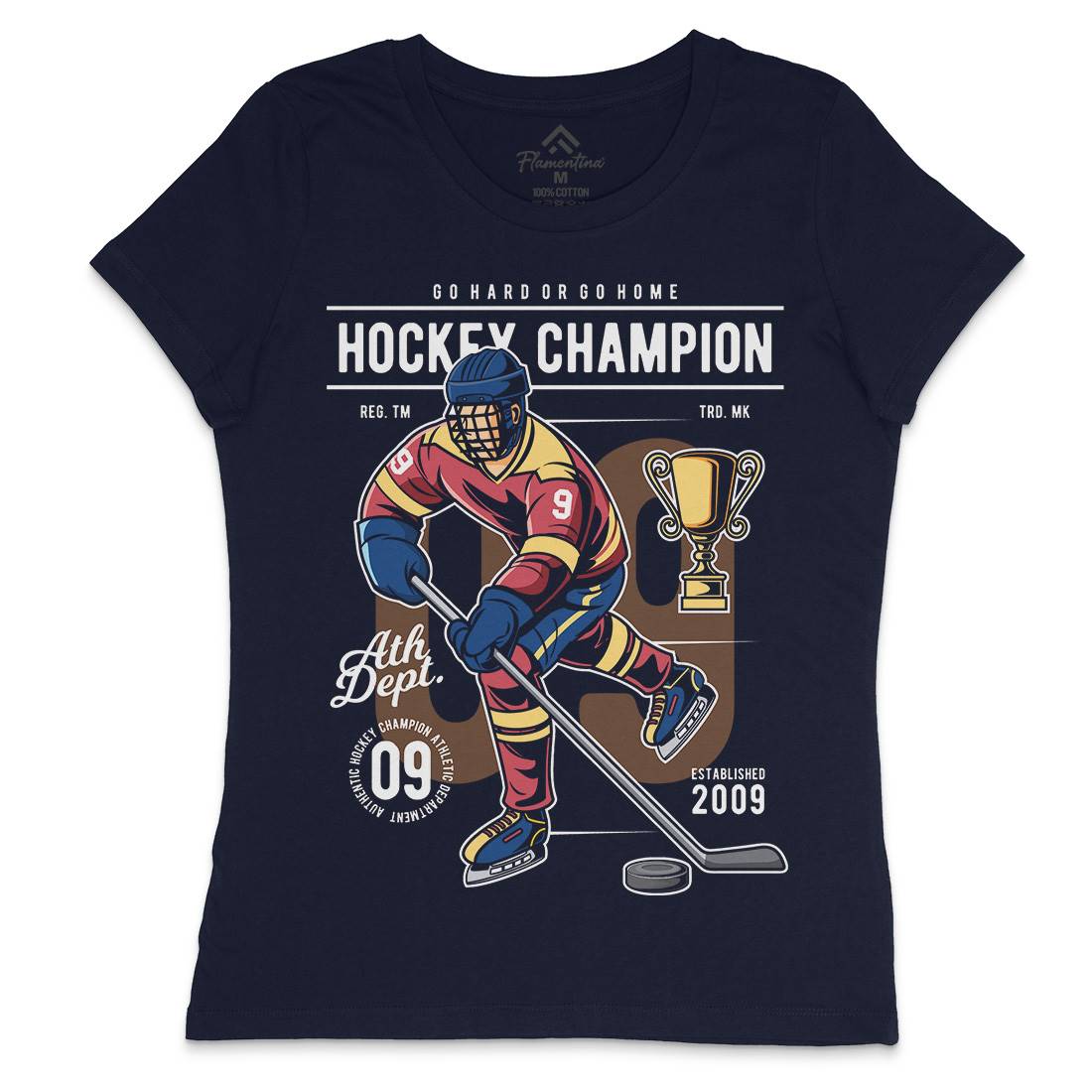 Hockey Champion Womens Crew Neck T-Shirt Sport C373