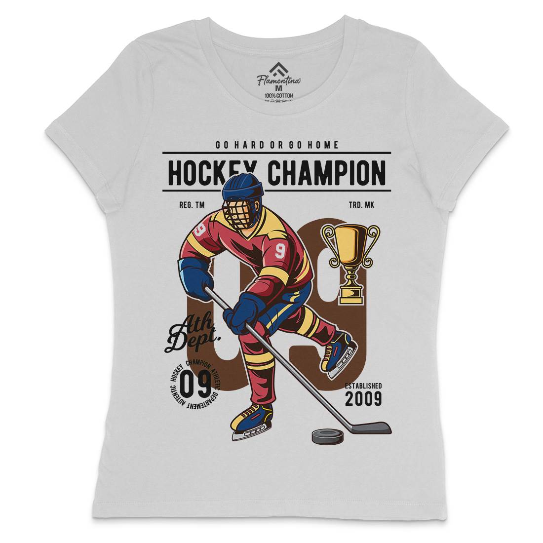 Hockey Champion Womens Crew Neck T-Shirt Sport C373