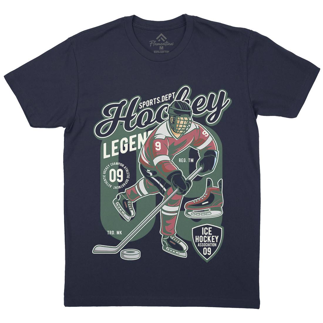 Hockey Legend Mens Organic Crew Neck T-Shirt Sport C374