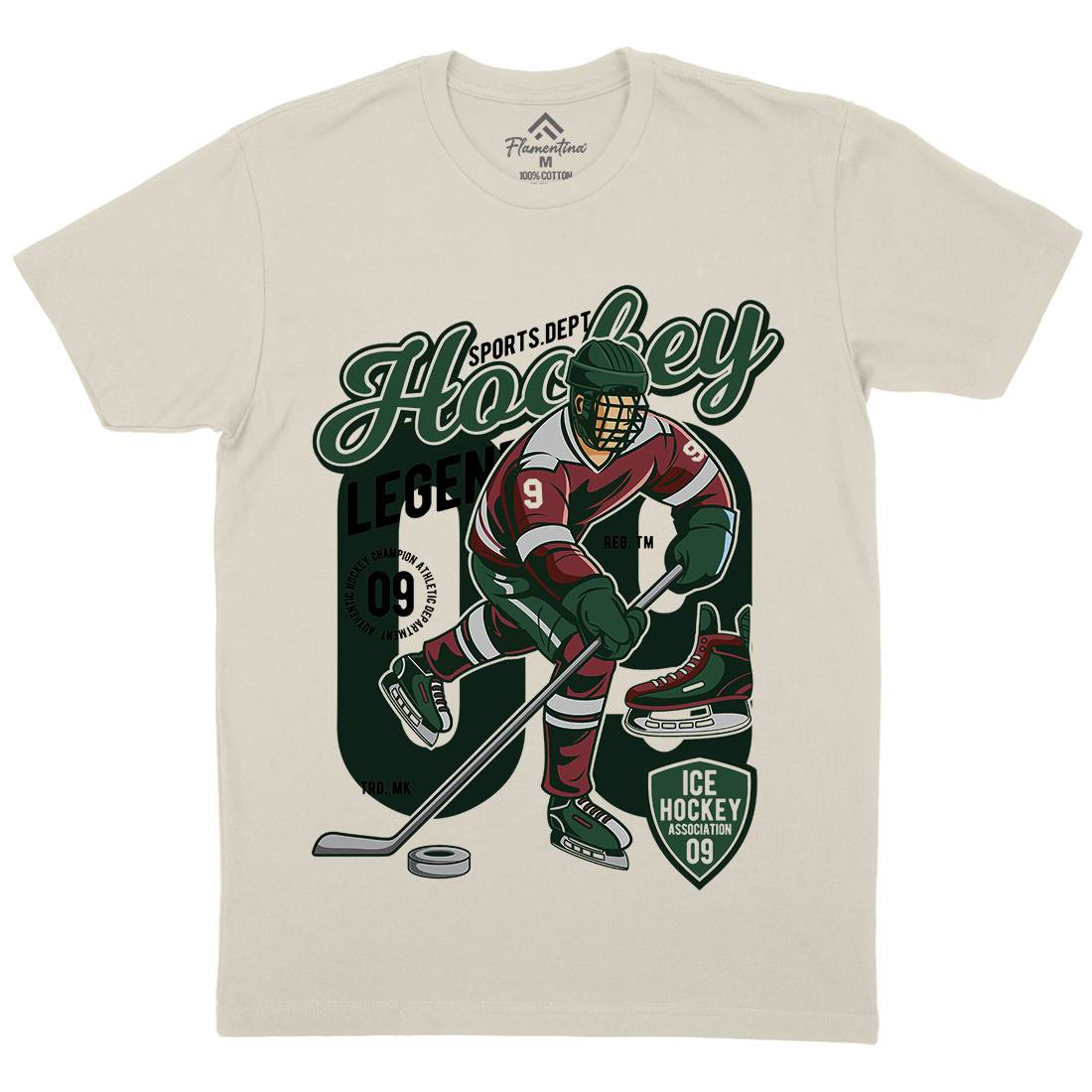 Hockey Legend Mens Organic Crew Neck T-Shirt Sport C374