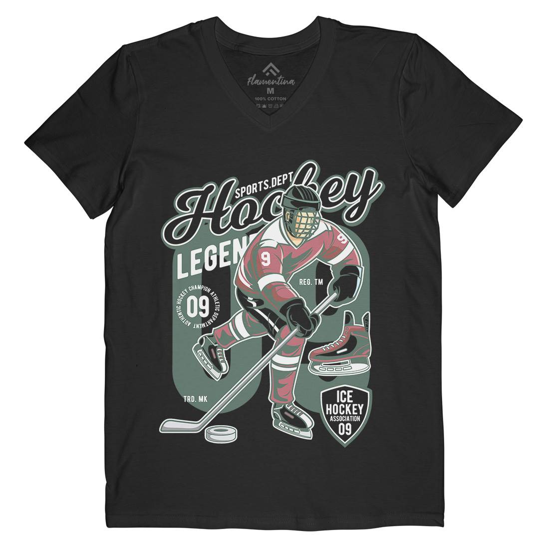 Hockey Legend Mens V-Neck T-Shirt Sport C374