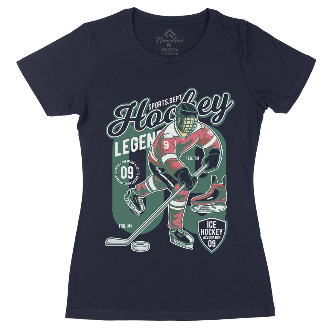 Hockey Legend Womens Organic Crew Neck T-Shirt Sport C374