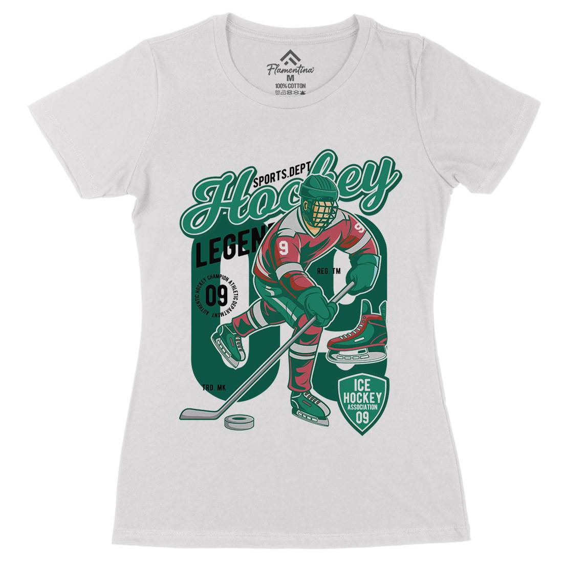 Hockey Legend Womens Organic Crew Neck T-Shirt Sport C374