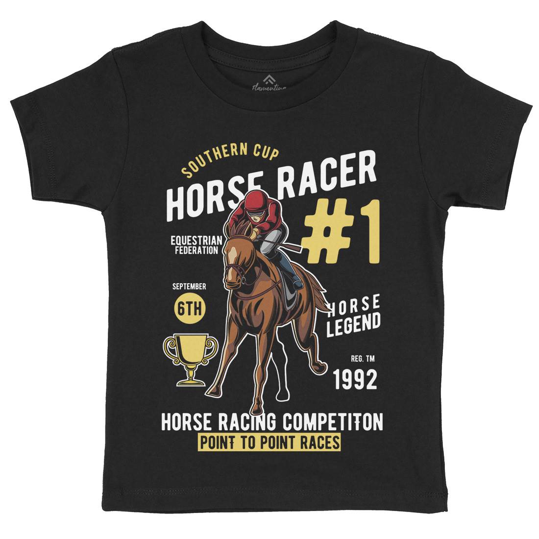 Horse Racer Kids Crew Neck T-Shirt Sport C375