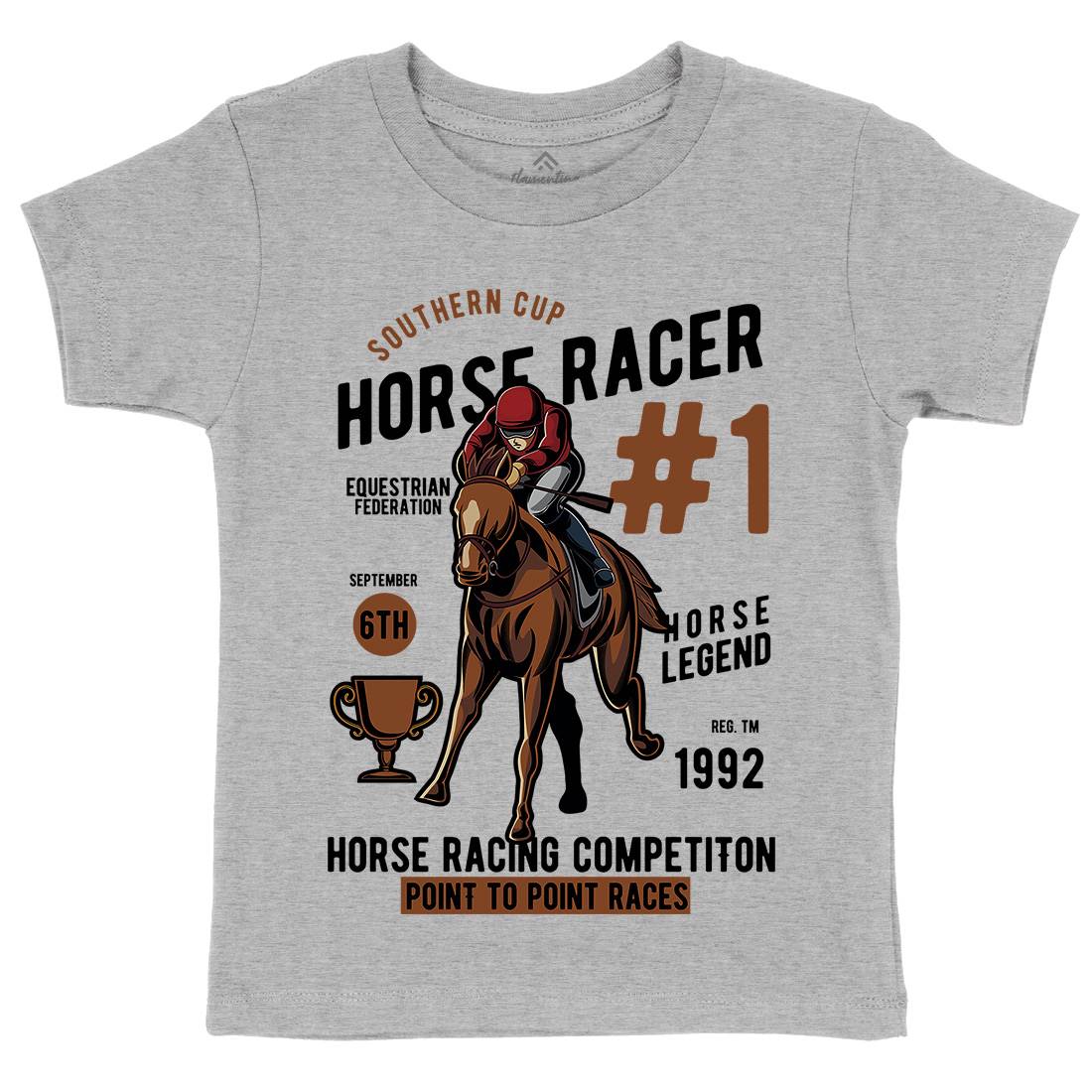 Horse Racer Kids Crew Neck T-Shirt Sport C375