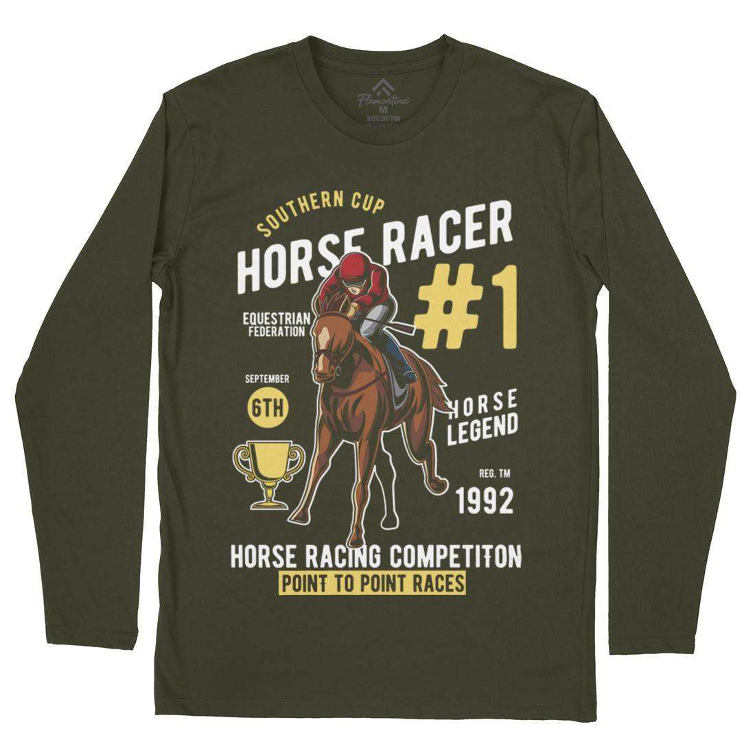 Horse Racer Mens Long Sleeve T-Shirt Sport C375